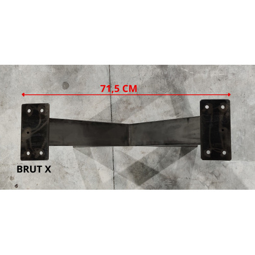 Paire de pieds en métal brut L70xH70 cm en forme de X