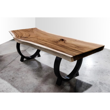 Paire de pieds en métal thermolaqué noir L70xH70cm en forme de O