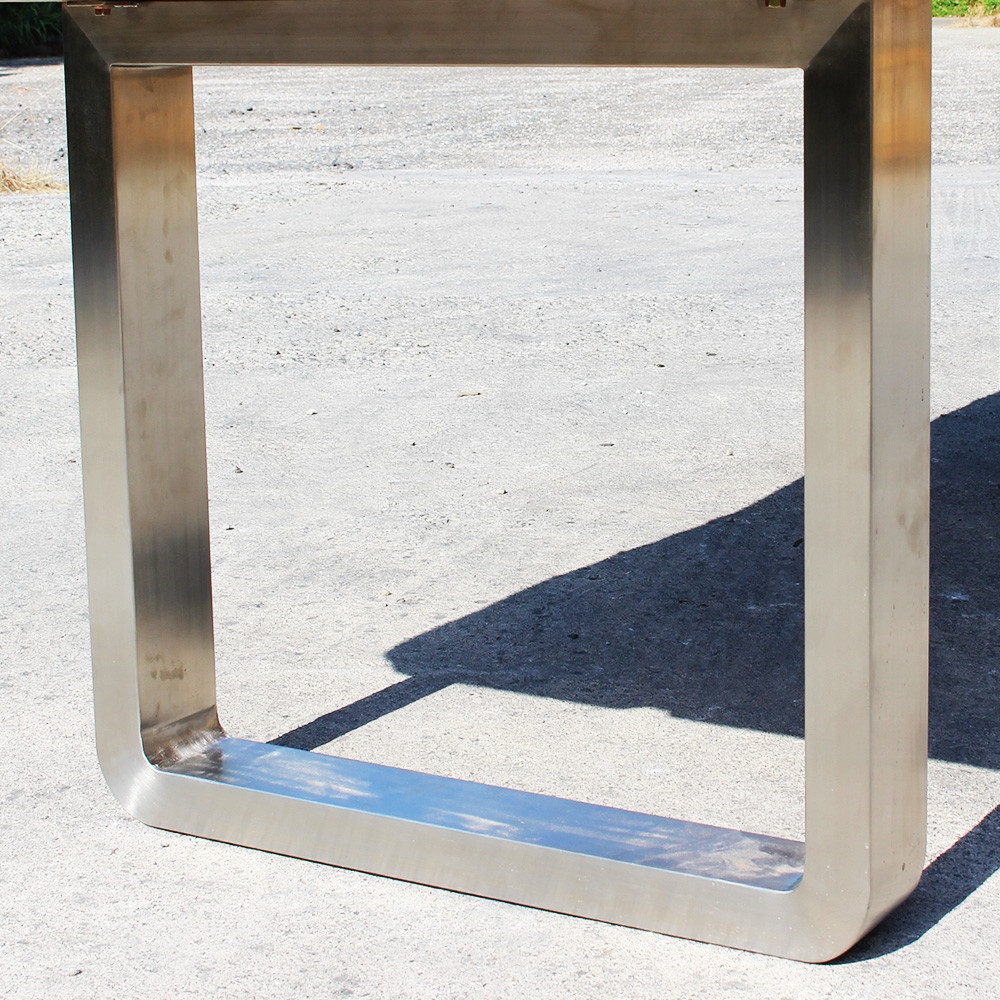 Paire de pieds en inox brossé L70xH70 cm en forme de U