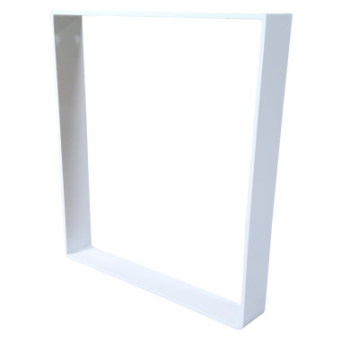 Paire de pieds table L65xH70 cm chant plat en métal plein thermolaqué blanc en forme de U