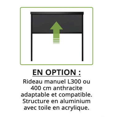 Rideau manuel L300 cm anthracite