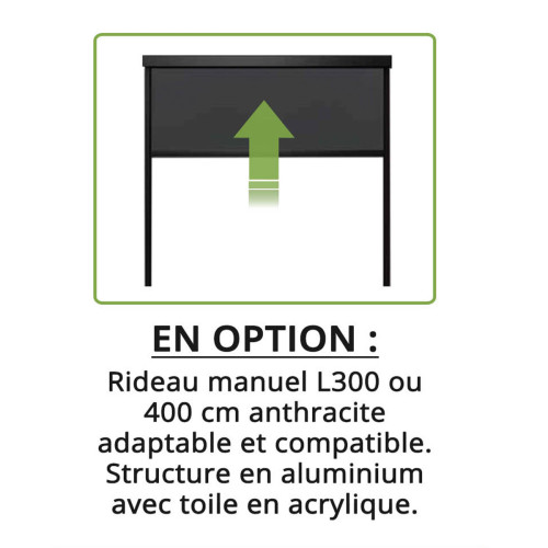 Rideau manuel L300 cm anthracite