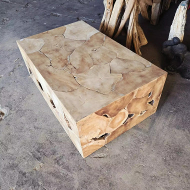 Table basse souche de teck 120x75 cm