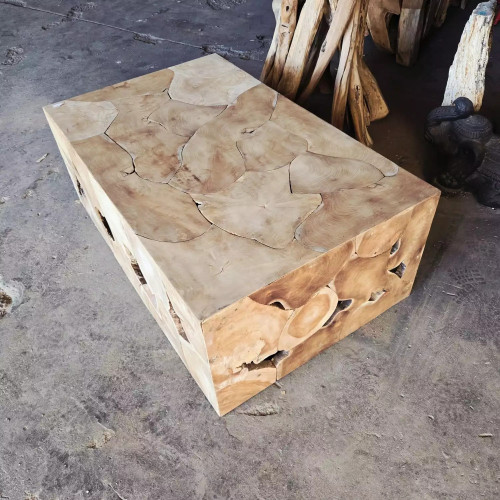 Table basse souche de teck 120x75 cm