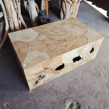 Table basse souche de teck 120x75 cm