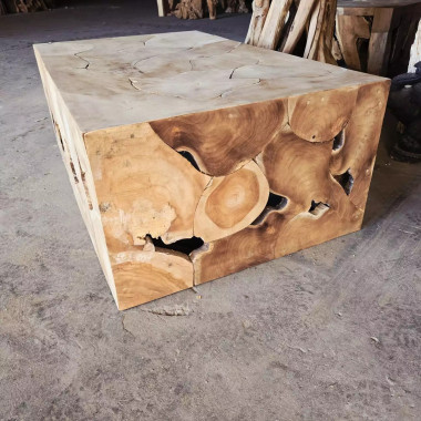 Table basse souche de teck 120x75 cm