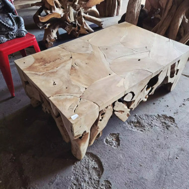 Table basse souche de teck creusé 120x75 cm