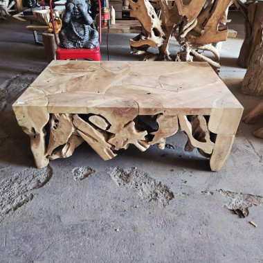 Table basse souche de teck creusé 120x75 cm