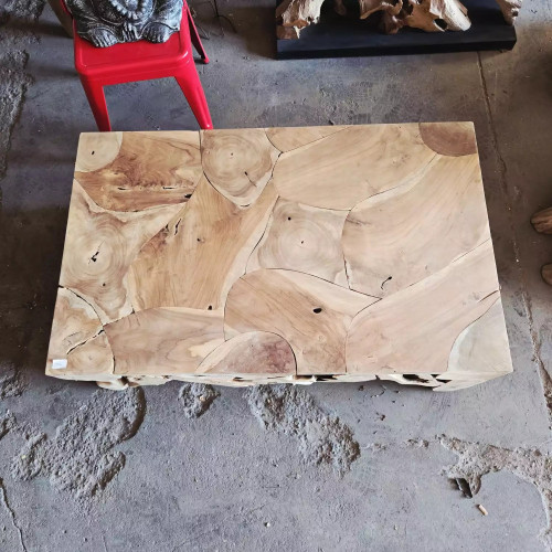 Table basse souche de teck creusé 120x75 cm