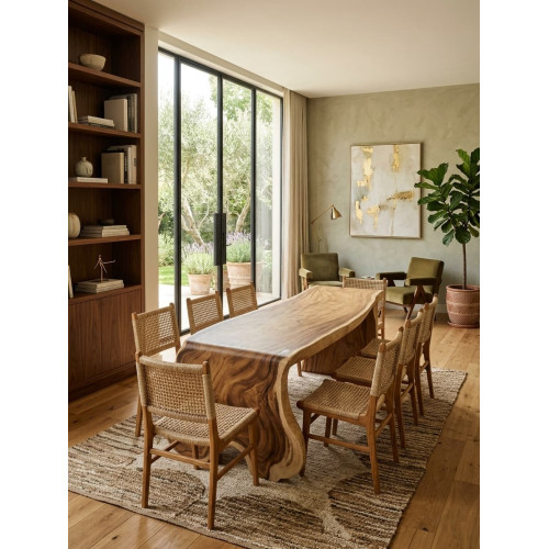 Chaise Mulia teck et cordage beige