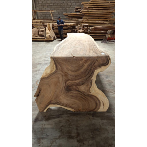 Table avec pied monobloc Suar 300 cm en L - modèle 1