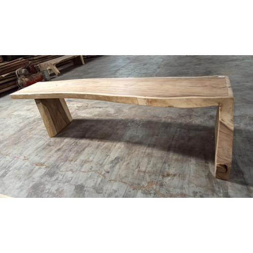 Table avec pied monobloc Suar 300 cm en L - modèle 1