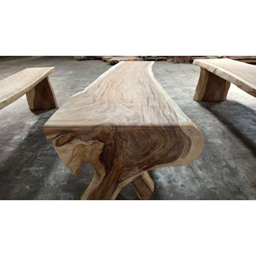 Table avec pied monobloc Suar 290 cm en L - modèle 5