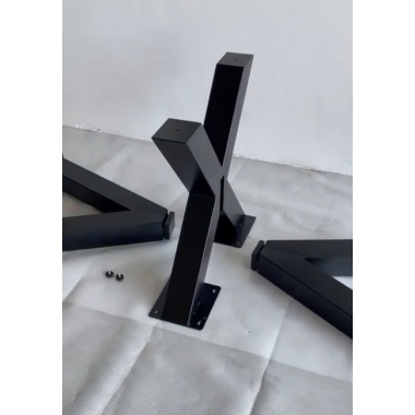 Pied table central mikado L200x70 cm métal thermolaqué noir