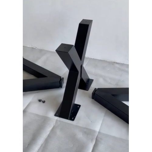 Pied table central mikado L200x70 cm métal thermolaqué noir
