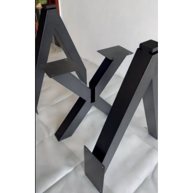 Pied table central mikado L200x70 cm métal thermolaqué noir