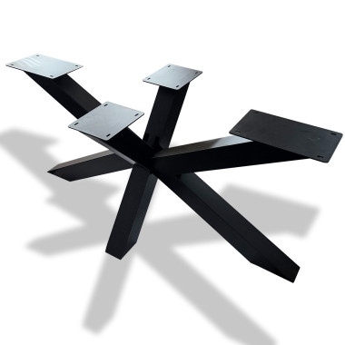 Pied table central mikado L200x70 cm métal thermolaqué noir