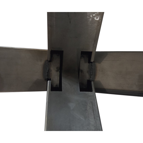 Pied table central mikado L200x70 cm en métal brut