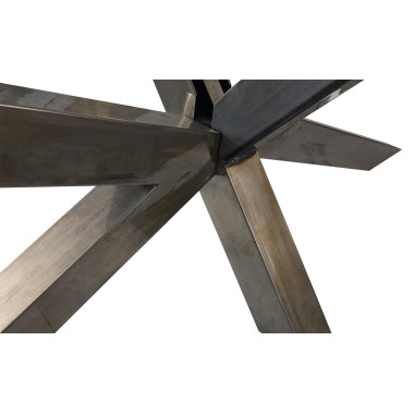 Pied table central mikado L200x70 cm en métal brut