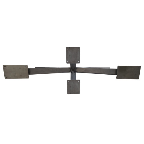 Pied table central mikado L200x70 cm en métal brut