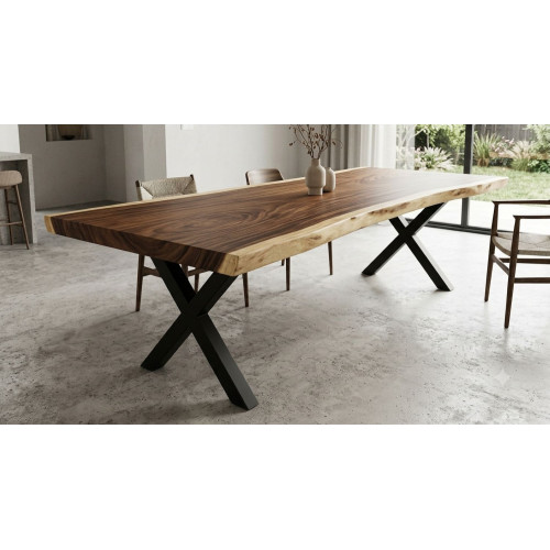 Paire de pieds en métal thermolaqué noir L70xH70cm en forme de X