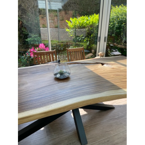 Pied table central mikado L160x70 cm métal thermolaqué noir