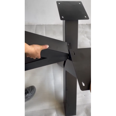 Pied table central mikado L160x70 cm métal thermolaqué noir